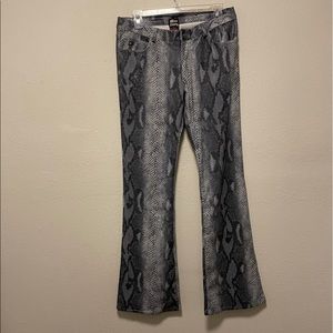 RARE Miss Sixty Snake Print Low Rise Bell Bottoms